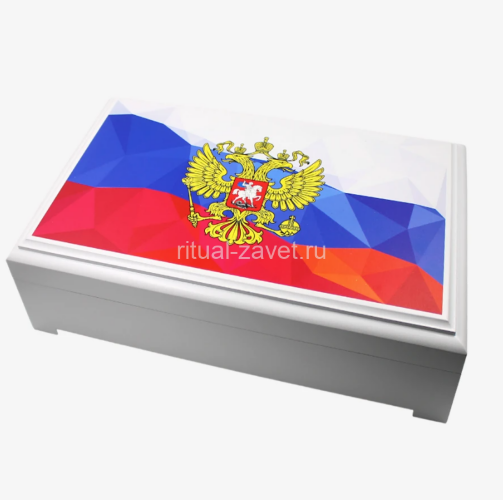 Большая белая шкатулка Эмаль с гербом — общий вид